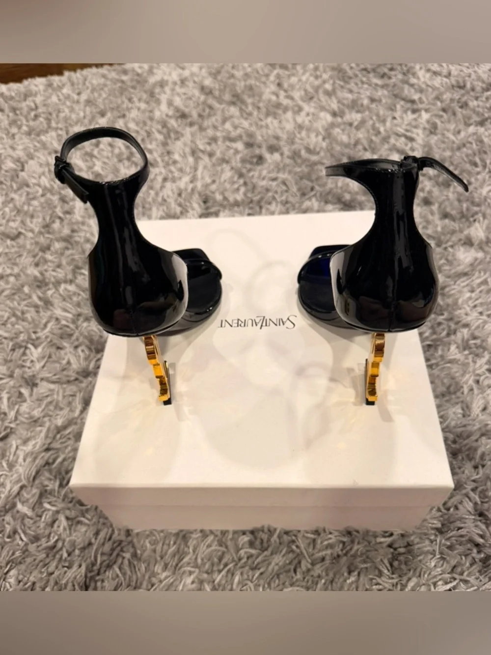 Saint Laurent Opyum Sandals in Black Patent Leather size 36 US 6 - Picture 4 of 8